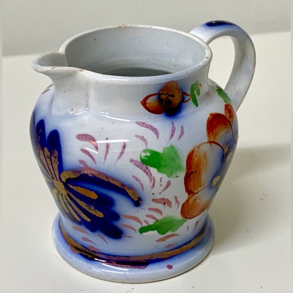 19th Century Antique Gaudy Welsh Ironstone Grape Pattern Miniature Pitcher Jug - Picture 11 of 16